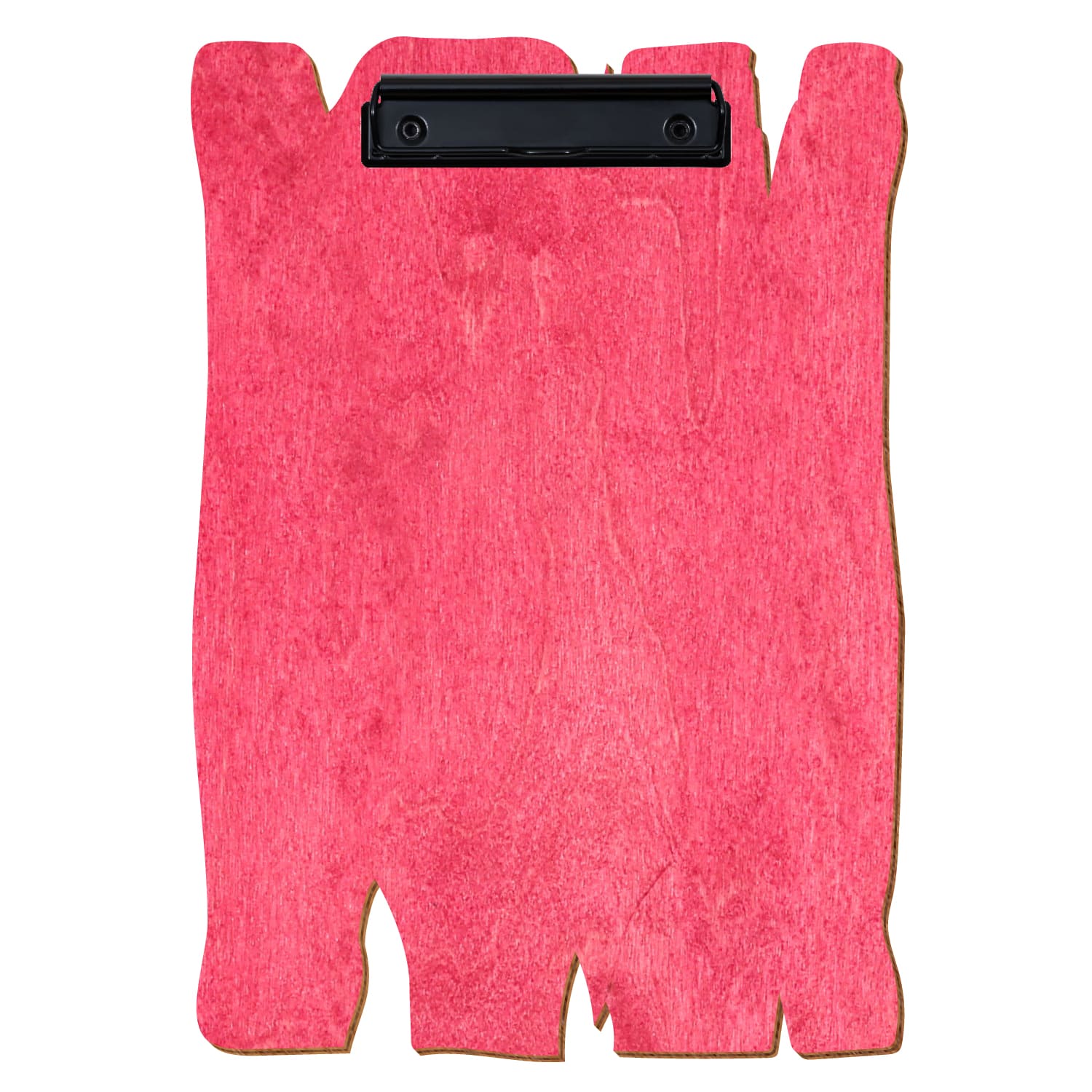 Klemmbrett Holzbrettform Dunkelpink A4 hochkant Bügelklemme schwarz