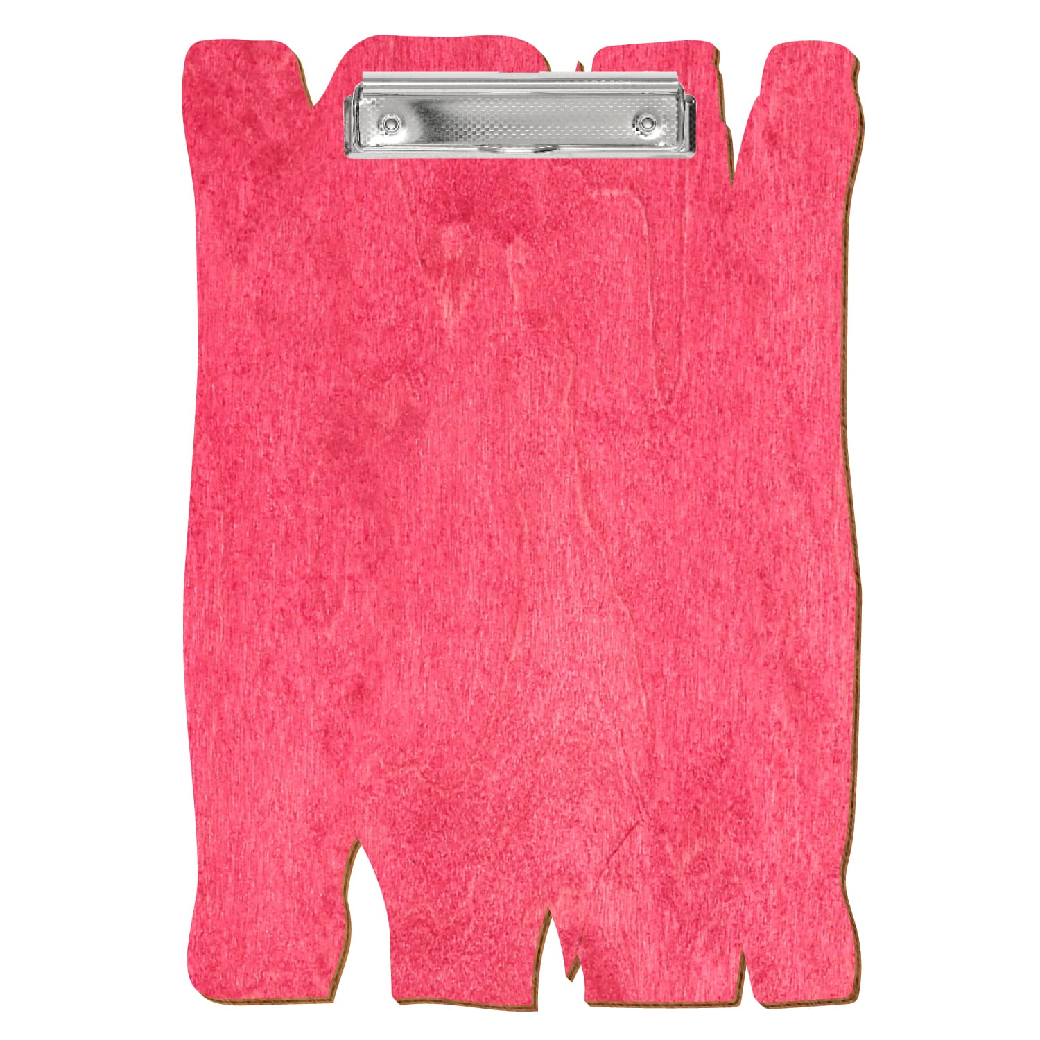Klemmbrett Holzbrettform Dunkelpink A4 hochkant Bügelklemme silber carbon