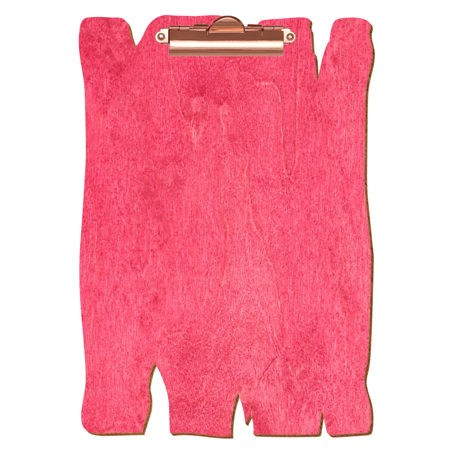 Klemmbrett Holzbrettform Dunkelpink A4 hochkant Zahnklemme roségold