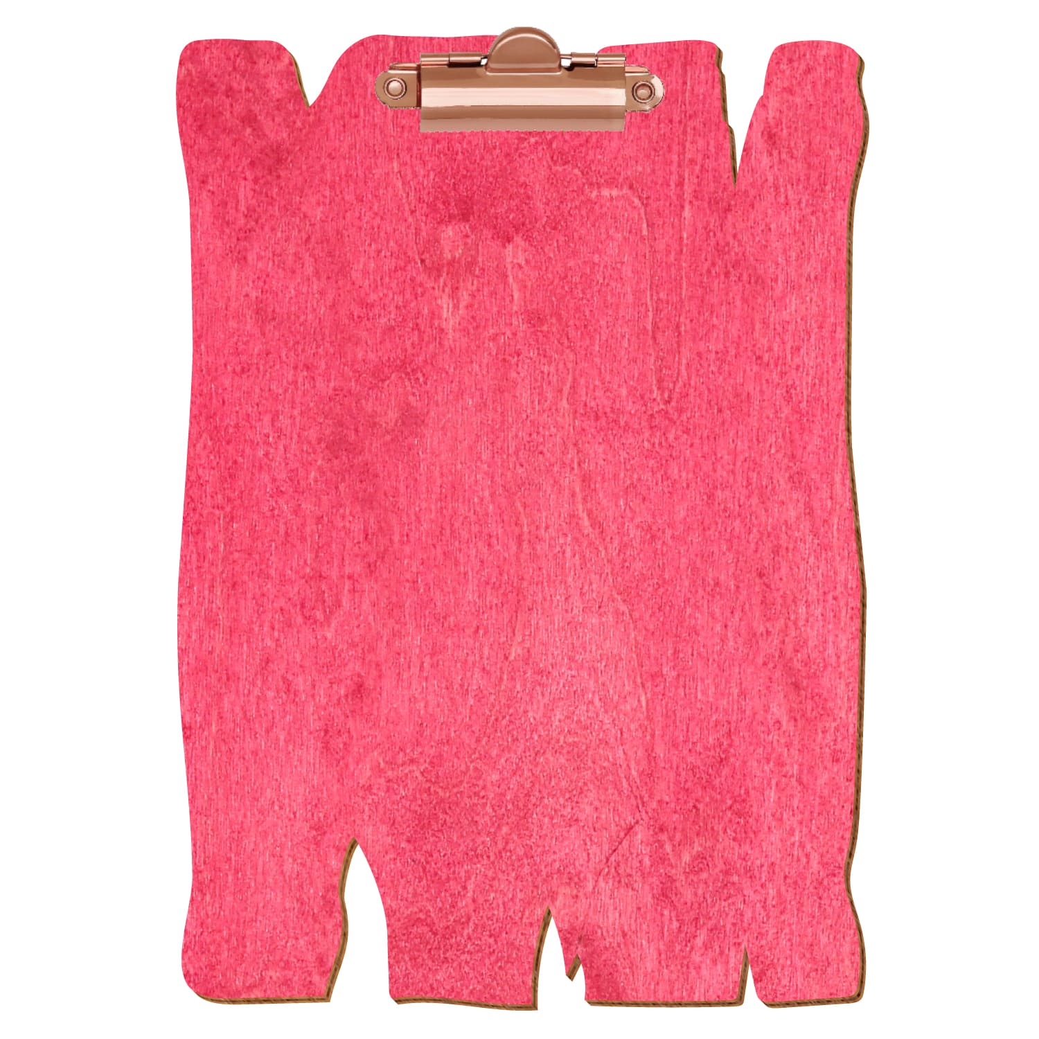 Klemmbrett Holzbrettform Dunkelpink A5 hochkant Zahnklemme roségold