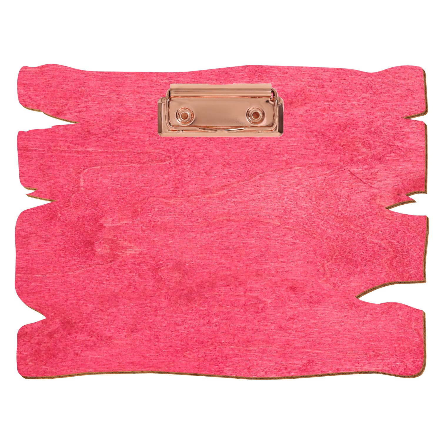 Klemmbrett Holzbrettform Dunkelpink A5 querkant Bügelklemme roségold