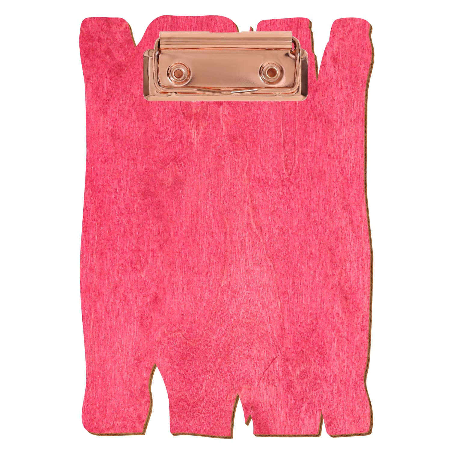 Klemmbrett Holzbrettform Dunkelpink A6 hochkant Bügelklemme roségold