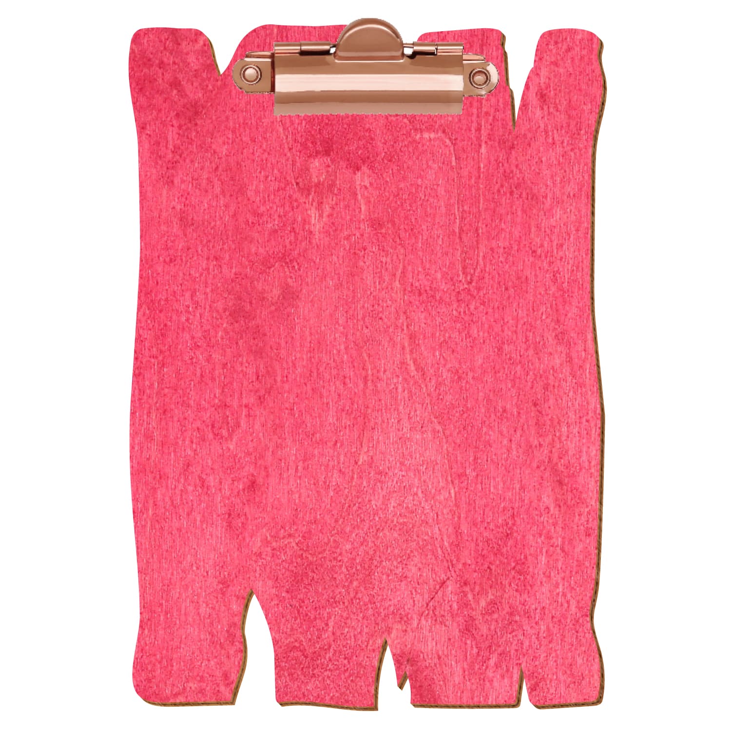 Klemmbrett Holzbrettform Dunkelpink A6 hochkant Zahnklemme roségold