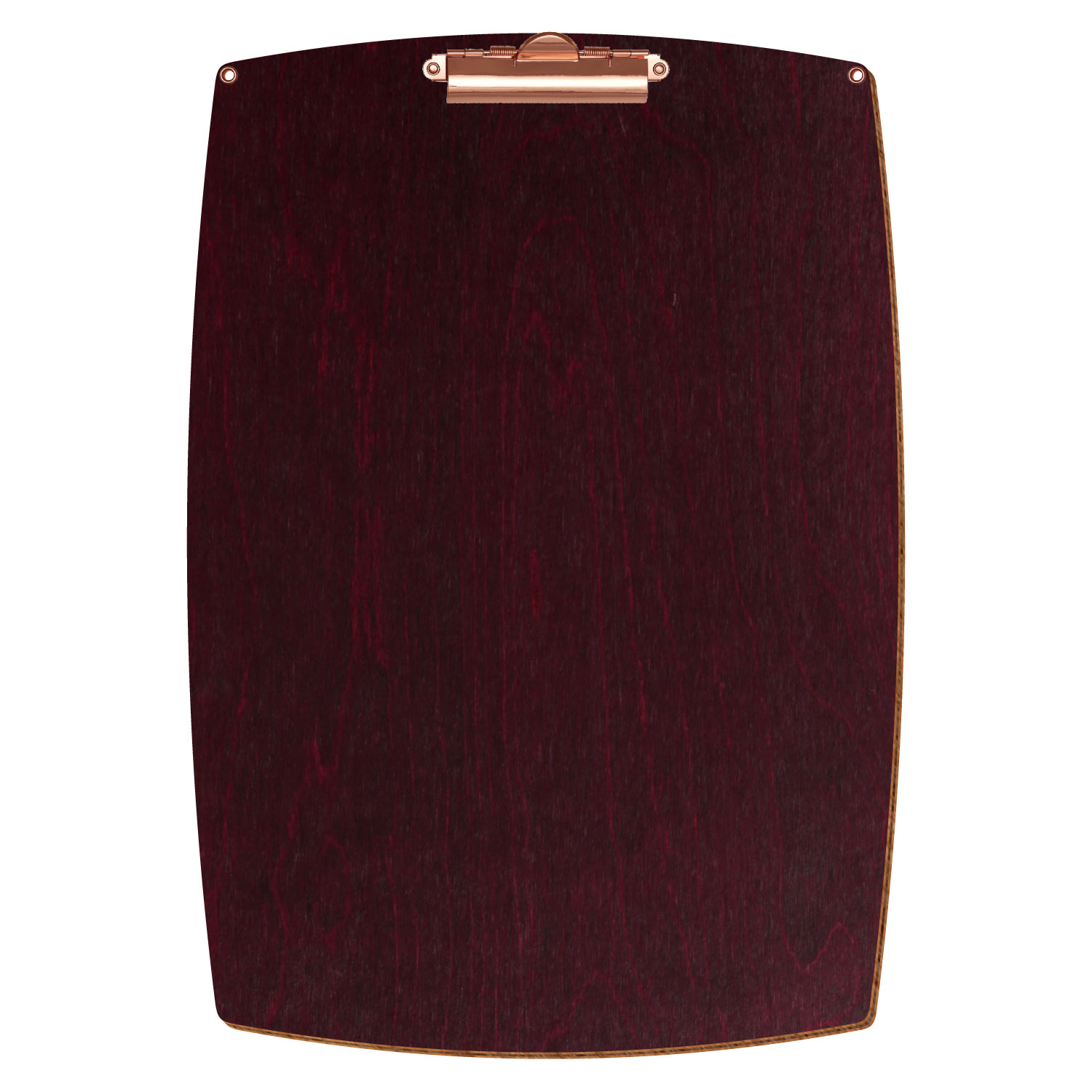 Bütic Holz-Klemmbrett konvex violett mit Aufhängeösen in A3 hochkant mit roségoldener Zahnklemme