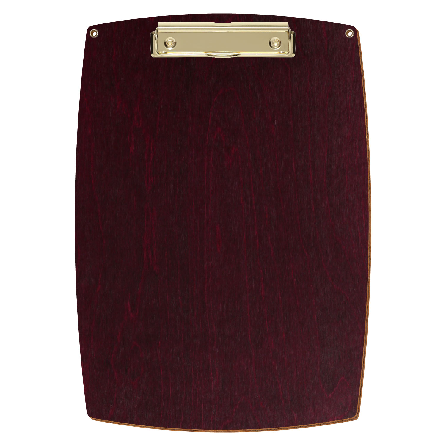Bütic Holz-Klemmbrett konvex violett mit Aufhängeösen in A4 hochkant mit goldener Bügelklemme