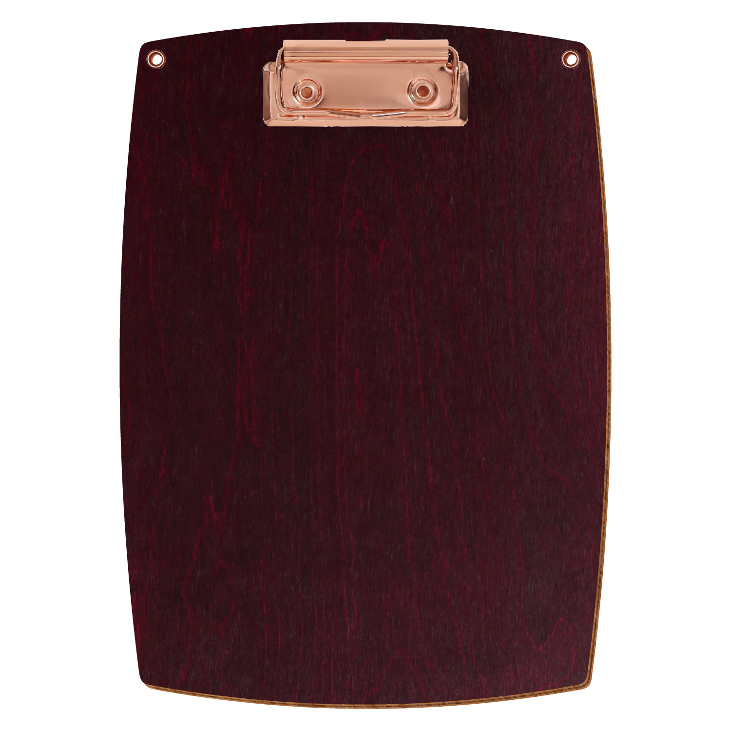 Bütic Holz-Klemmbrett konvex violett mit Aufhängeösen in A5 hochkant mit roségoldener Bügelklemme