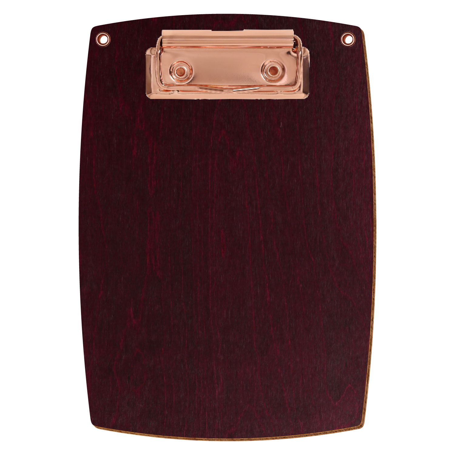 Bütic Holz-Klemmbrett konvex violett mit Aufhängeösen in A6 hochkant mit roségoldener Bügelklemme