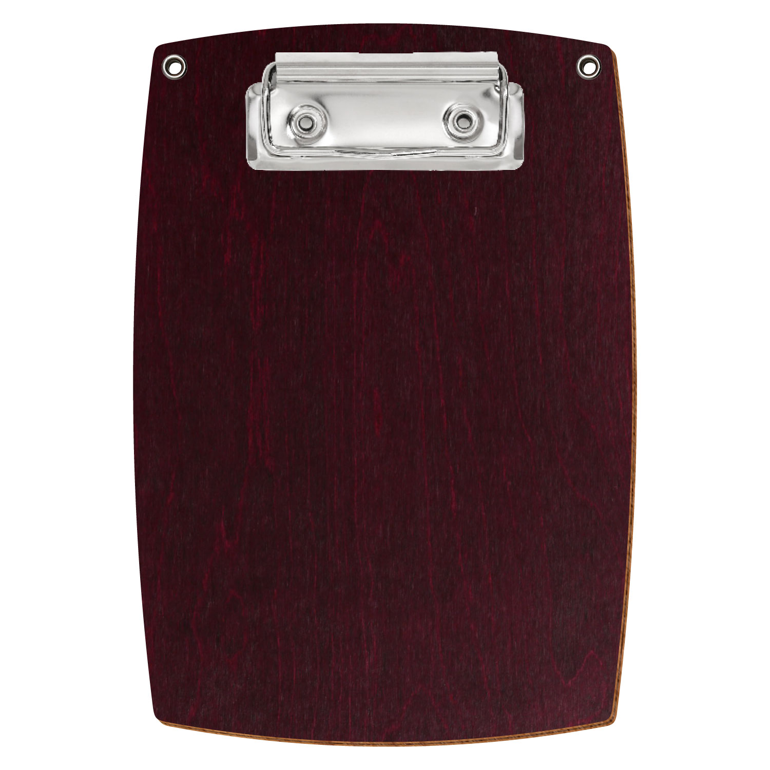 Bütic Holz-Klemmbrett konvex violett mit Aufhängeösen in A6 hochkant mit silberner Bügelklemme