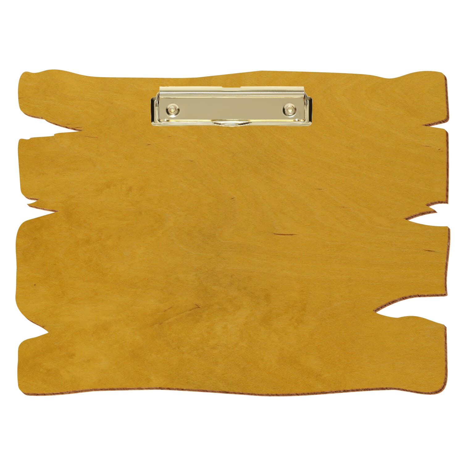Klemmbrett Holzbrettform Eiche hell A4 querkant Bügelklemme gold