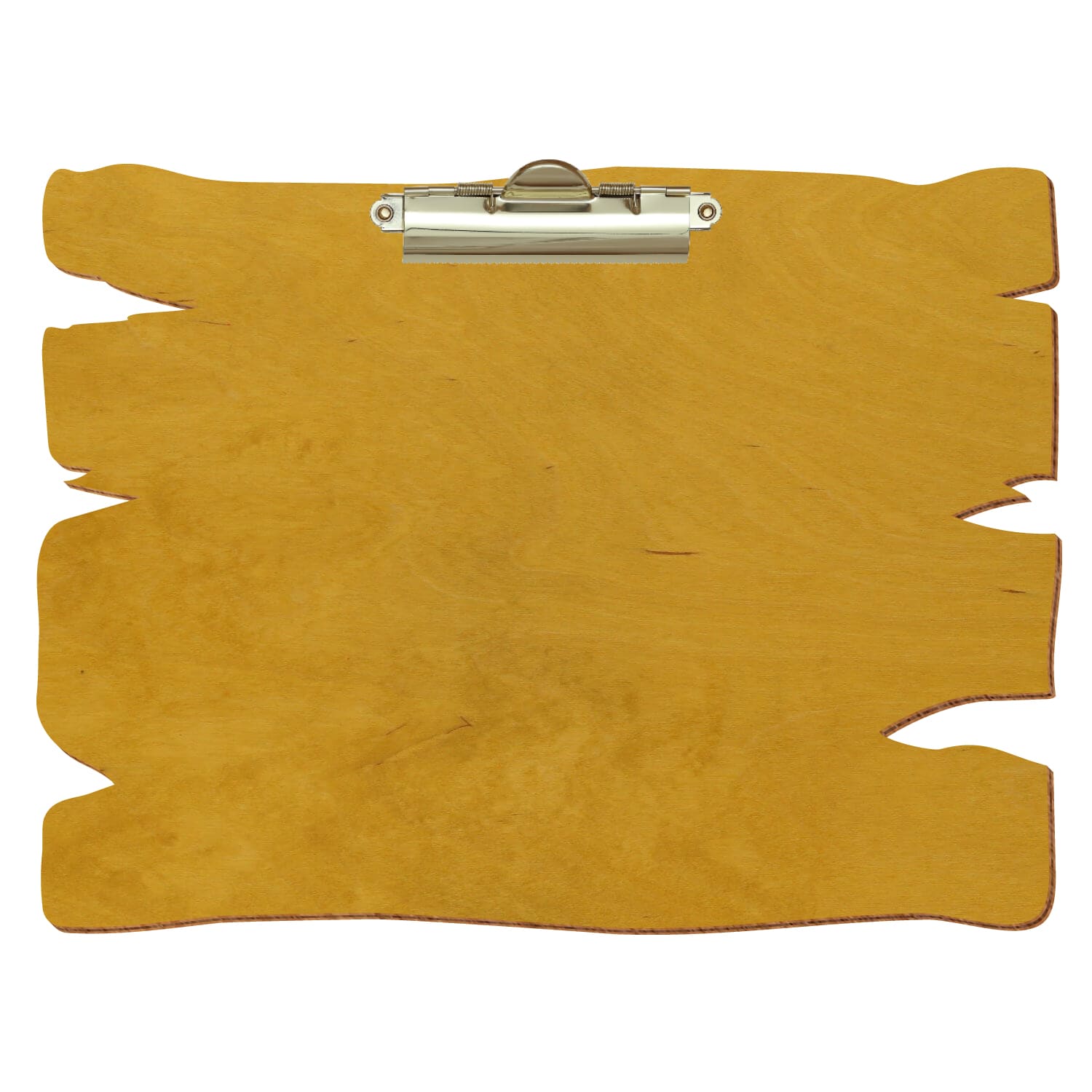Klemmbrett Holzbrettform Eiche hell A4 querkant Zahnklemme gold
