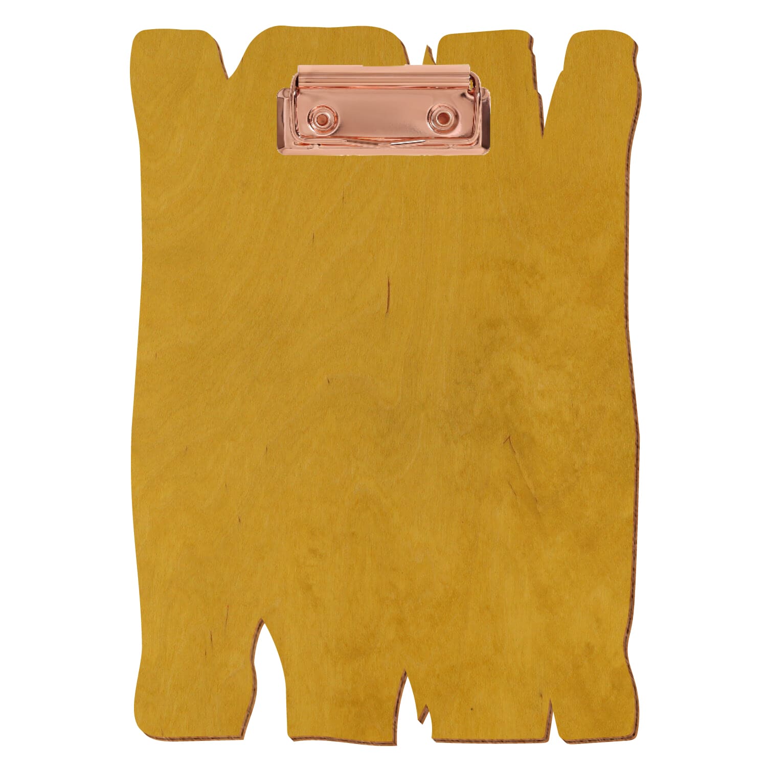 Klemmbrett Holzbrettform Eiche hell A5 hochkant Bügelklemme roségold