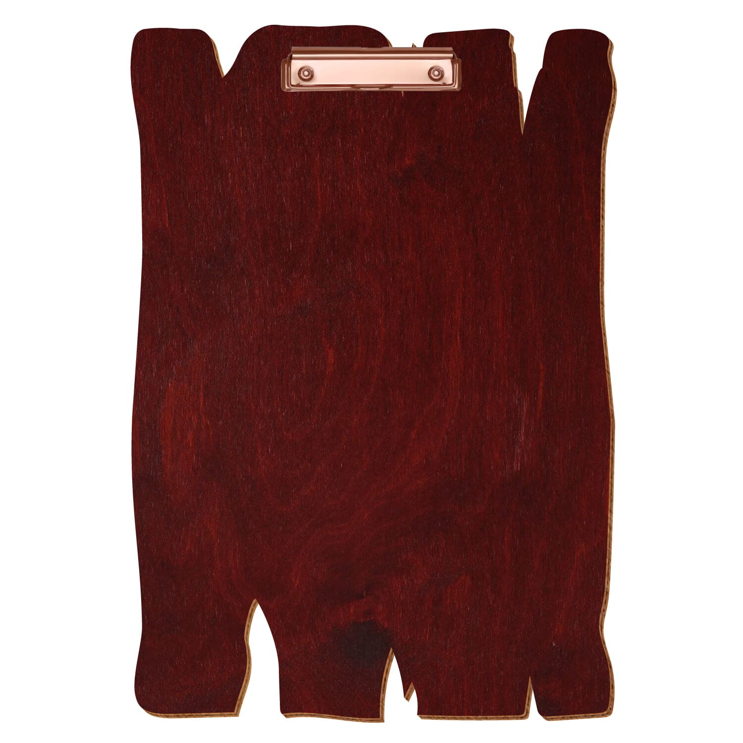 Klemmbrett Holzbrettform Mahagoni A3 hochkant Bügelklemme roségold