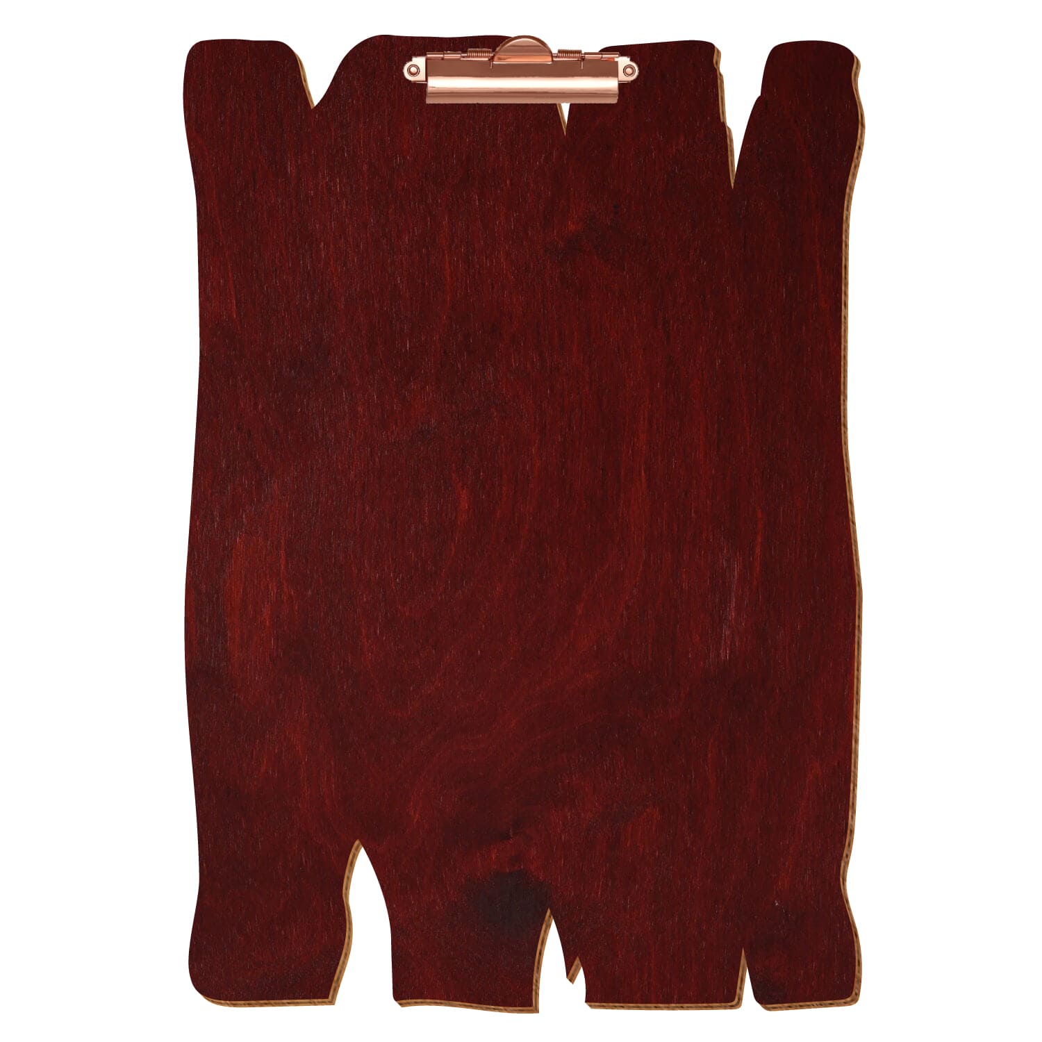 Klemmbrett Holzbrettform Mahagoni A3 hochkant Zahnklemme roségold