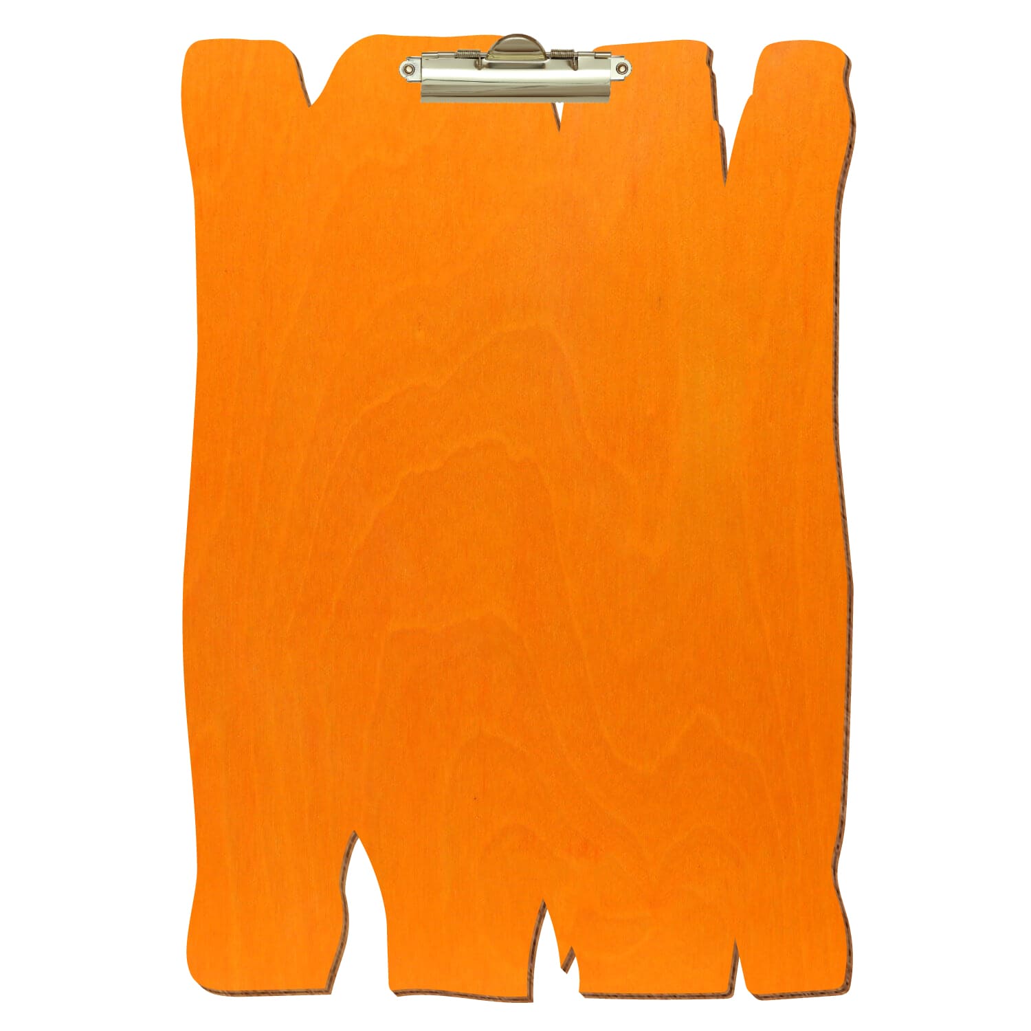 Klemmbrett Holzbrettform Orange A3 hochkant Zahnklemme gold