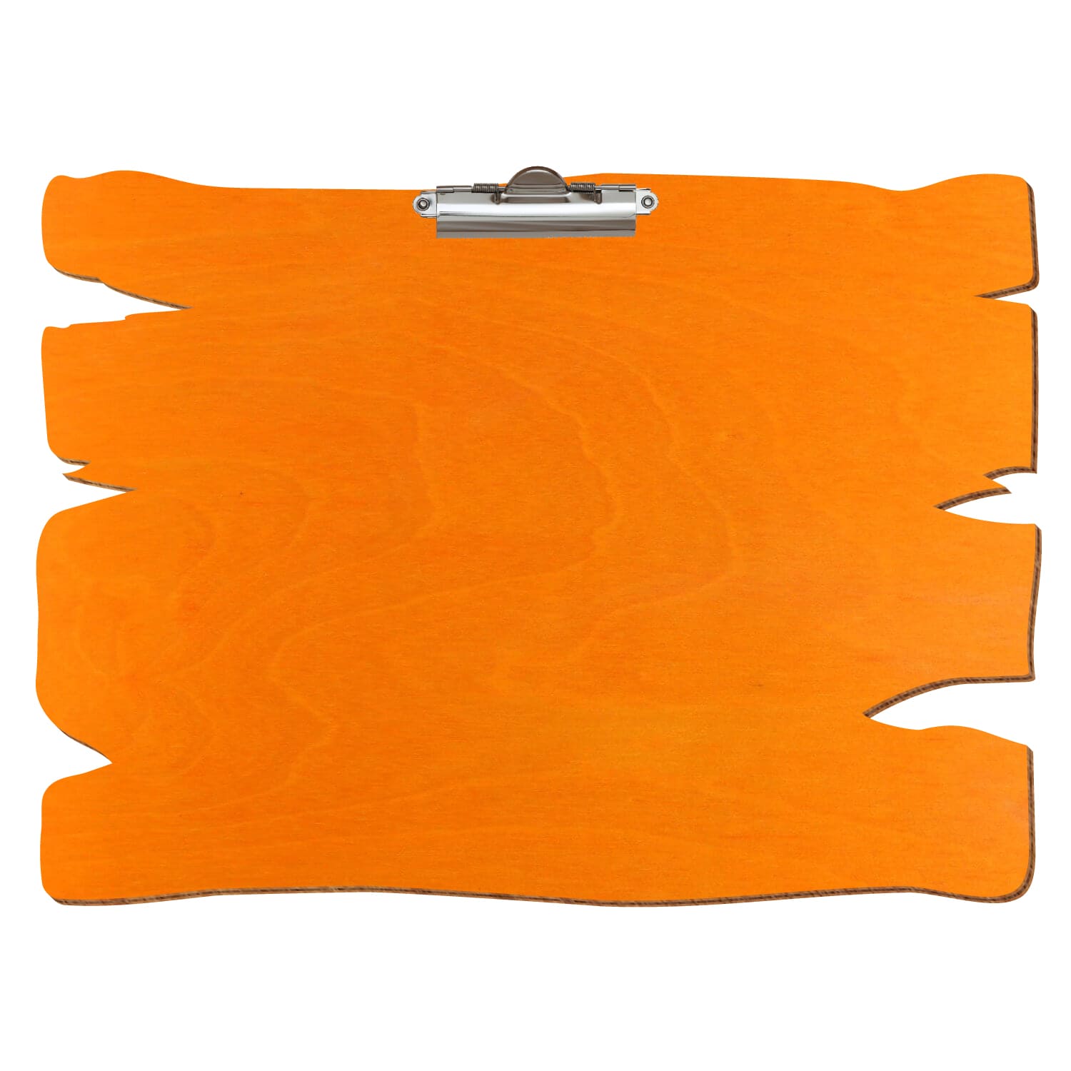 Klemmbrett Holzbrettform Orange A3 querkant Zahnklemme silber