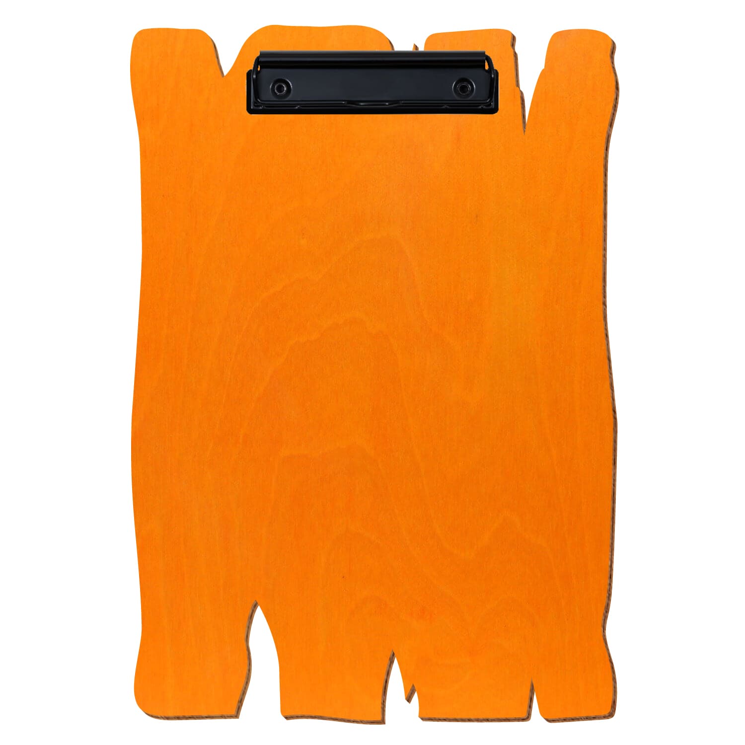 Klemmbrett Holzbrettform Orange A4 hochkant Bügelklemme schwarz