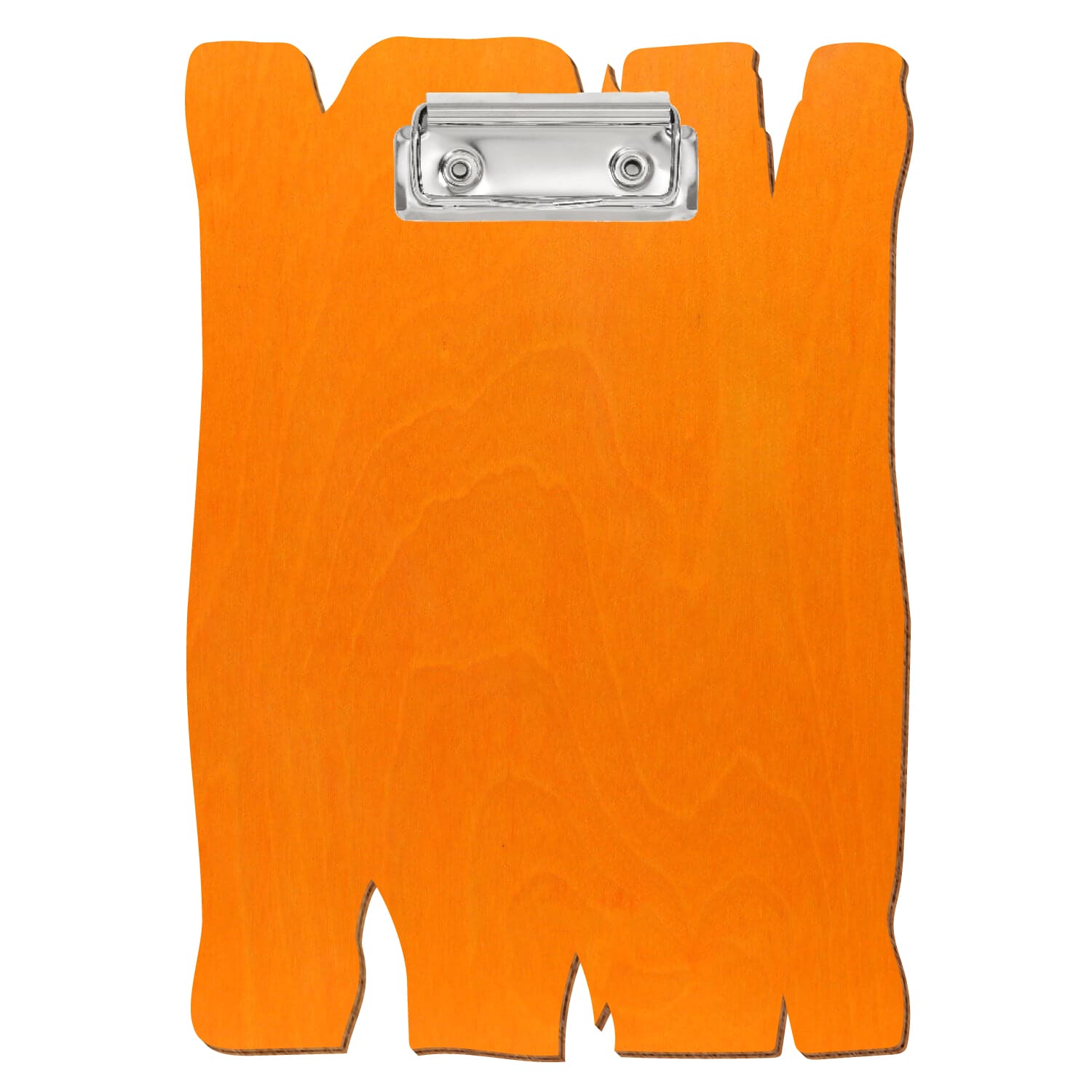Klemmbrett Holzbrettform Orange A5 hochkant Bügelklemme silber
