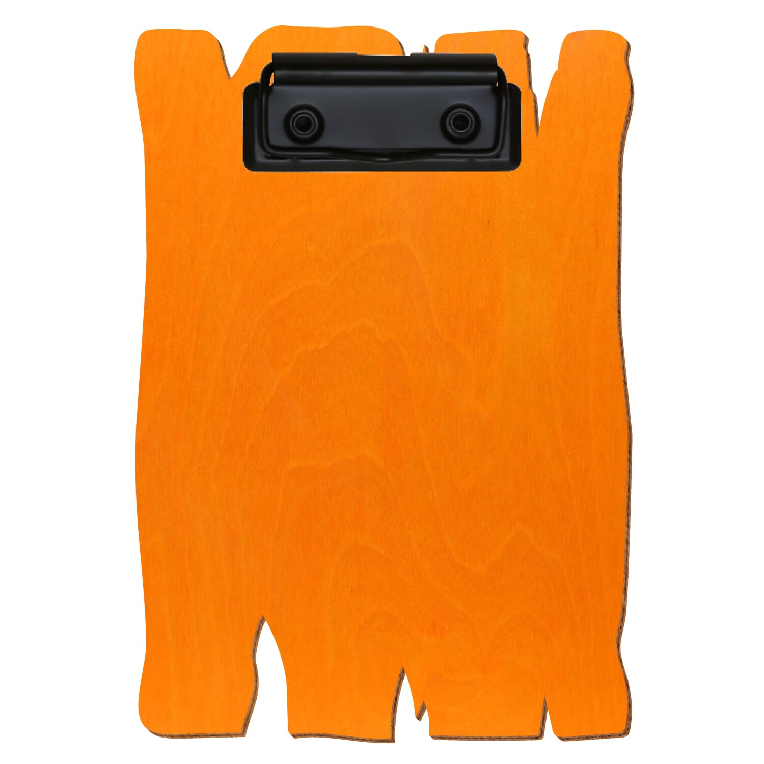 Klemmbrett Holzbrettform Orange A6 hochkant Bügelklemme schwarz