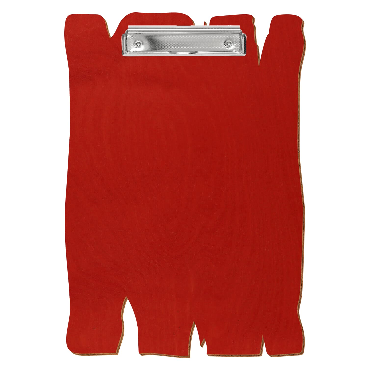 Klemmbrett Holzbrettform Rot A4 hochkant Bügelklemme silber carbon