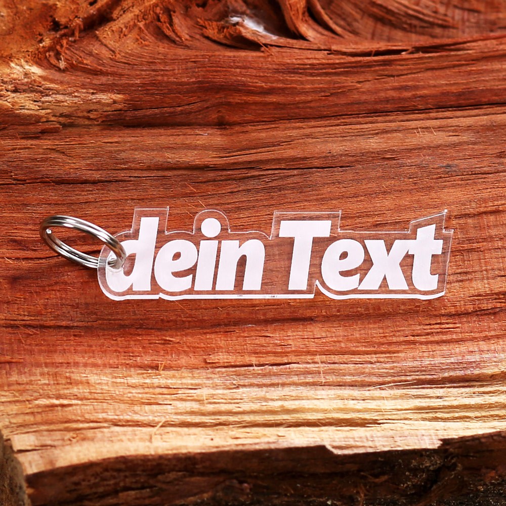 Acrylglas Text-Anhänger Schlüsselanhänger - Innengravur 1