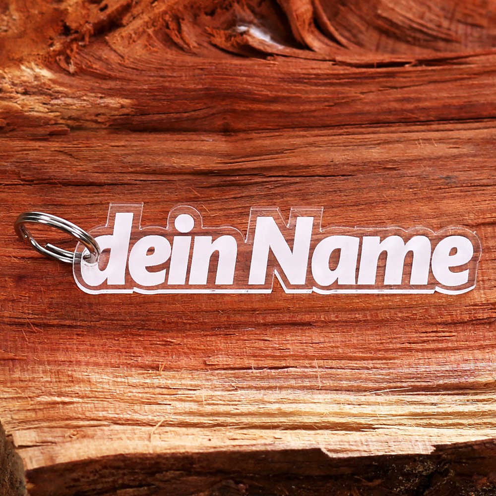 Acrylglas Text-Anhänger Schlüsselanhänger - Innengravur 2