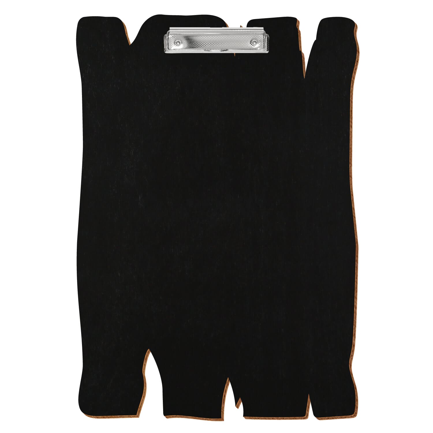 Klemmbrett Holzbrettform Schwarz A3 hochkant Bügelklemme silber carbon