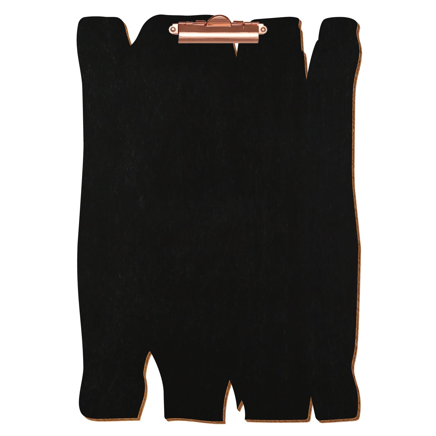 Klemmbrett Holzbrettform Schwarz A3 hochkant Zahnklemme roségold