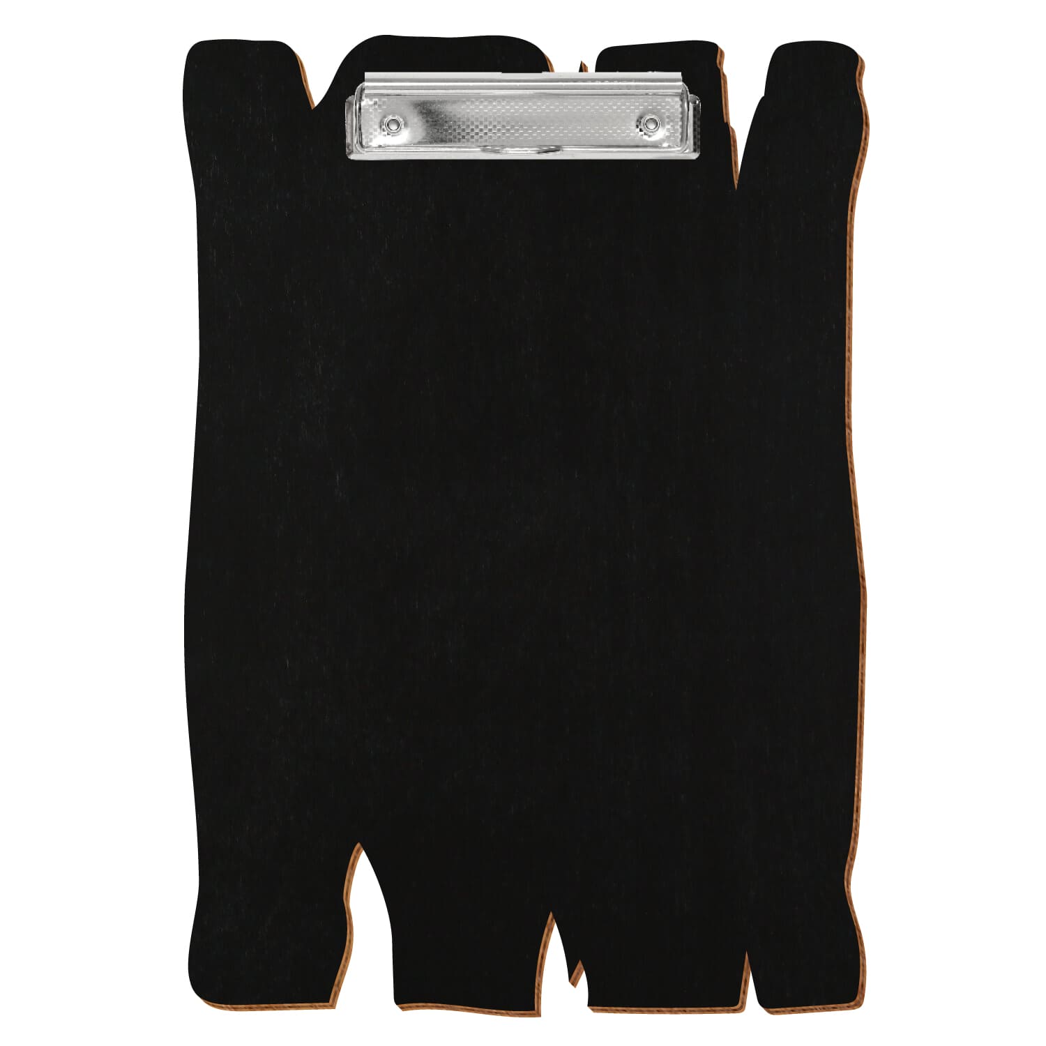 Klemmbrett Holzbrettform Schwarz A4 hochkant Bügelklemme silber carbon