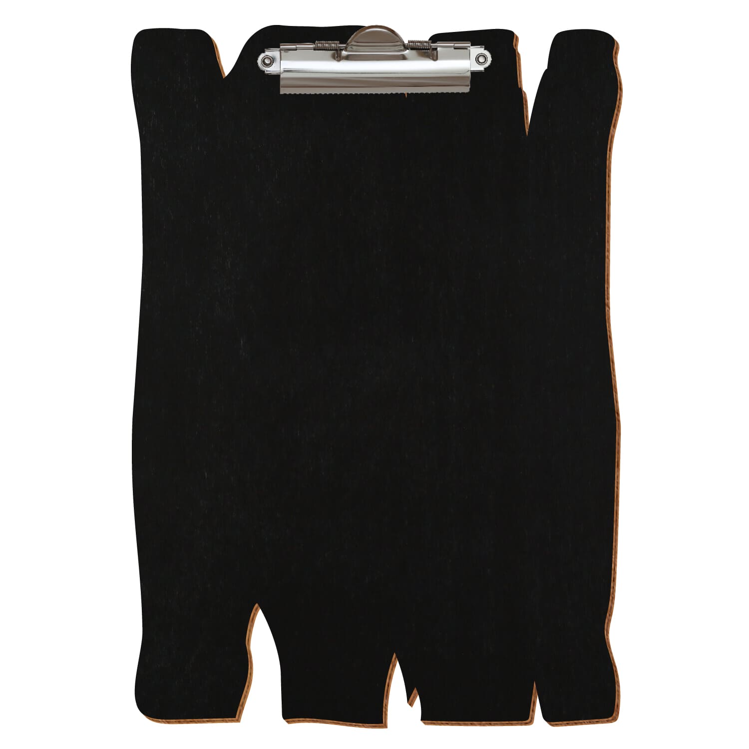 Klemmbrett Holzbrettform Schwarz A4 hochkant Zahnklemme silber