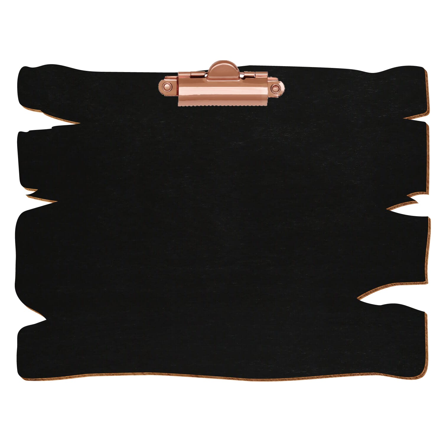 Klemmbrett Holzbrettform Schwarz A5 querkant Zahnklemme roségold