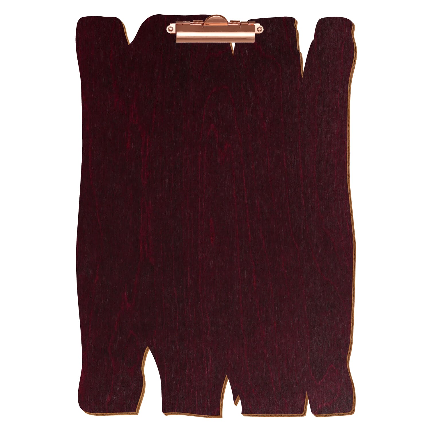 Klemmbrett Holzbrettform Violett A3 hochkant Zahnklemme roségold