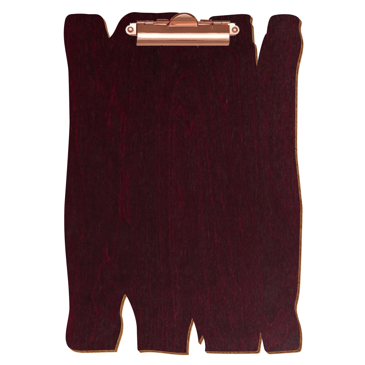 Klemmbrett Holzbrettform Violett A4 hochkant Zahnklemme roségold