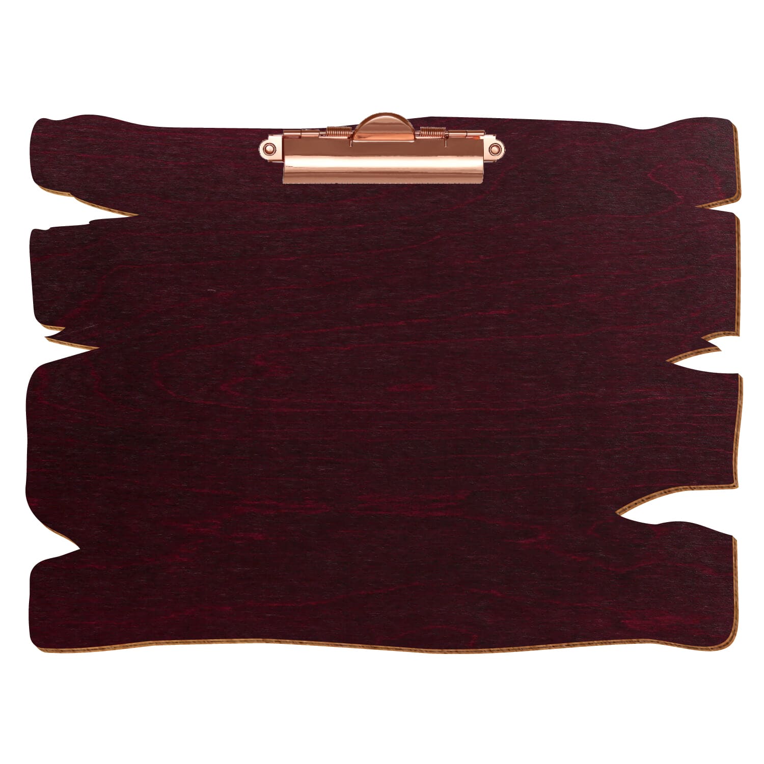 Klemmbrett Holzbrettform Violett A4 querkant Zahnklemme roségold