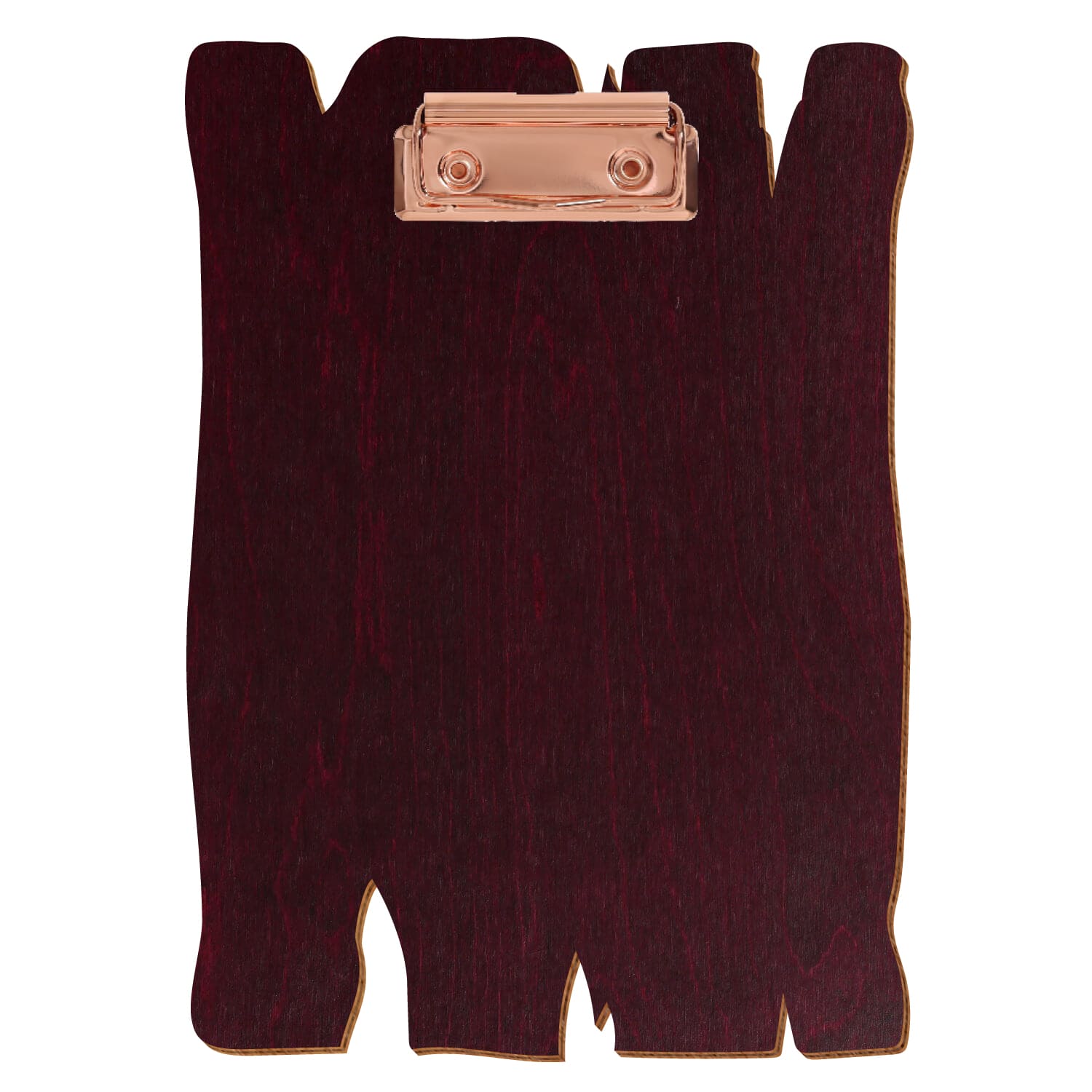 Klemmbrett Holzbrettform Violett A5 hochkant Bügelklemme roségold