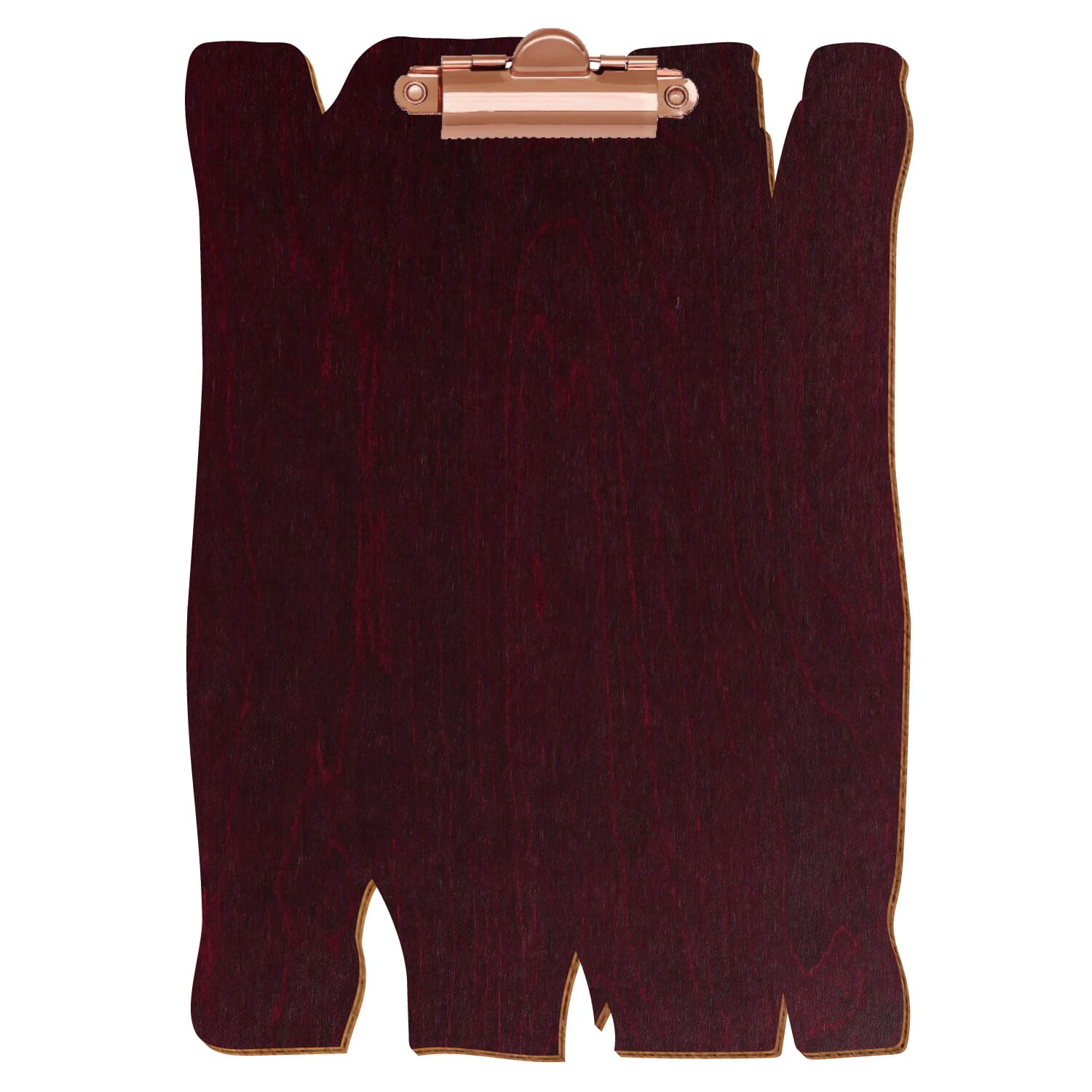 Klemmbrett Holzbrettform Violett A5 hochkant Zahnklemme roségold