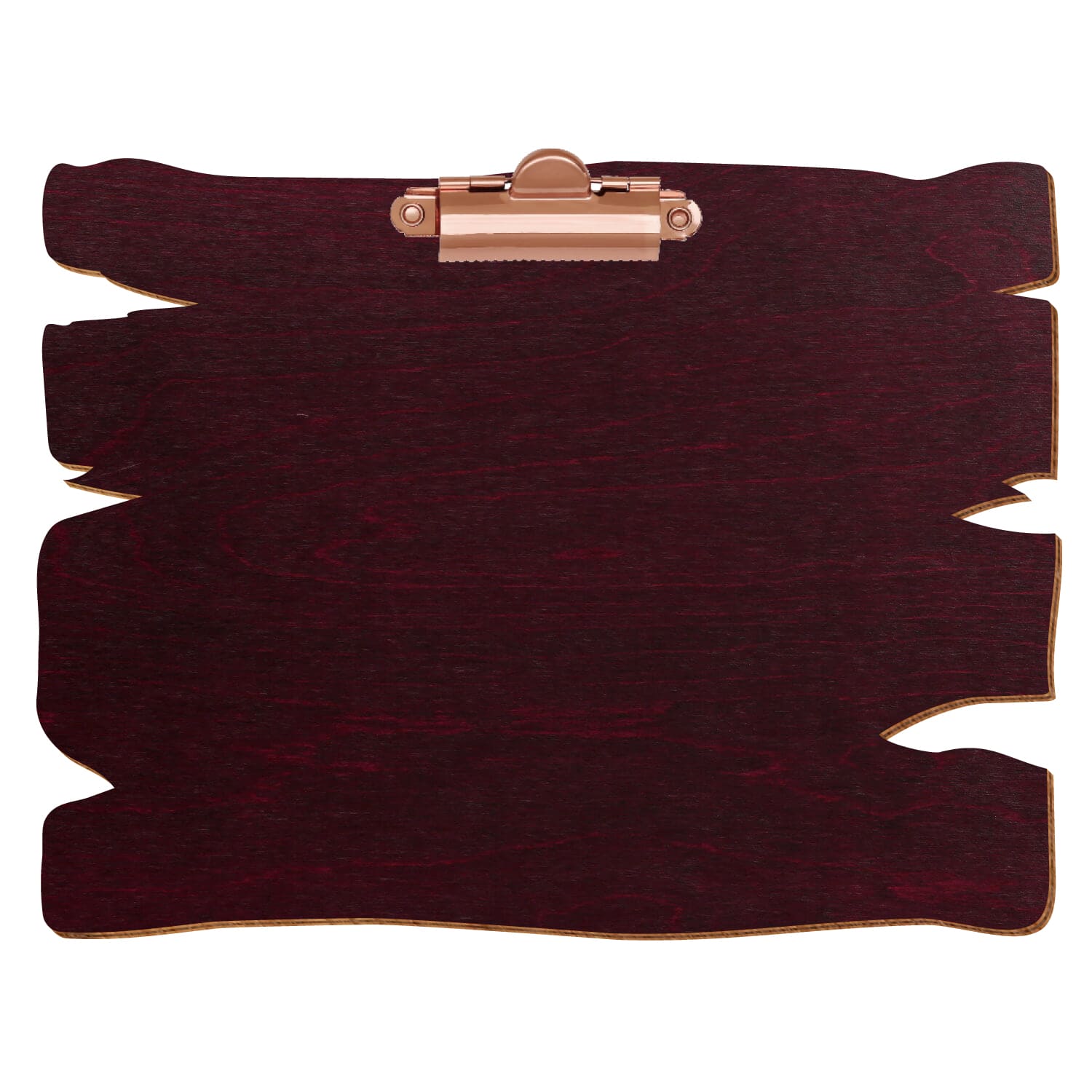 Klemmbrett Holzbrettform Violett A5 querkant Zahnklemme roségold
