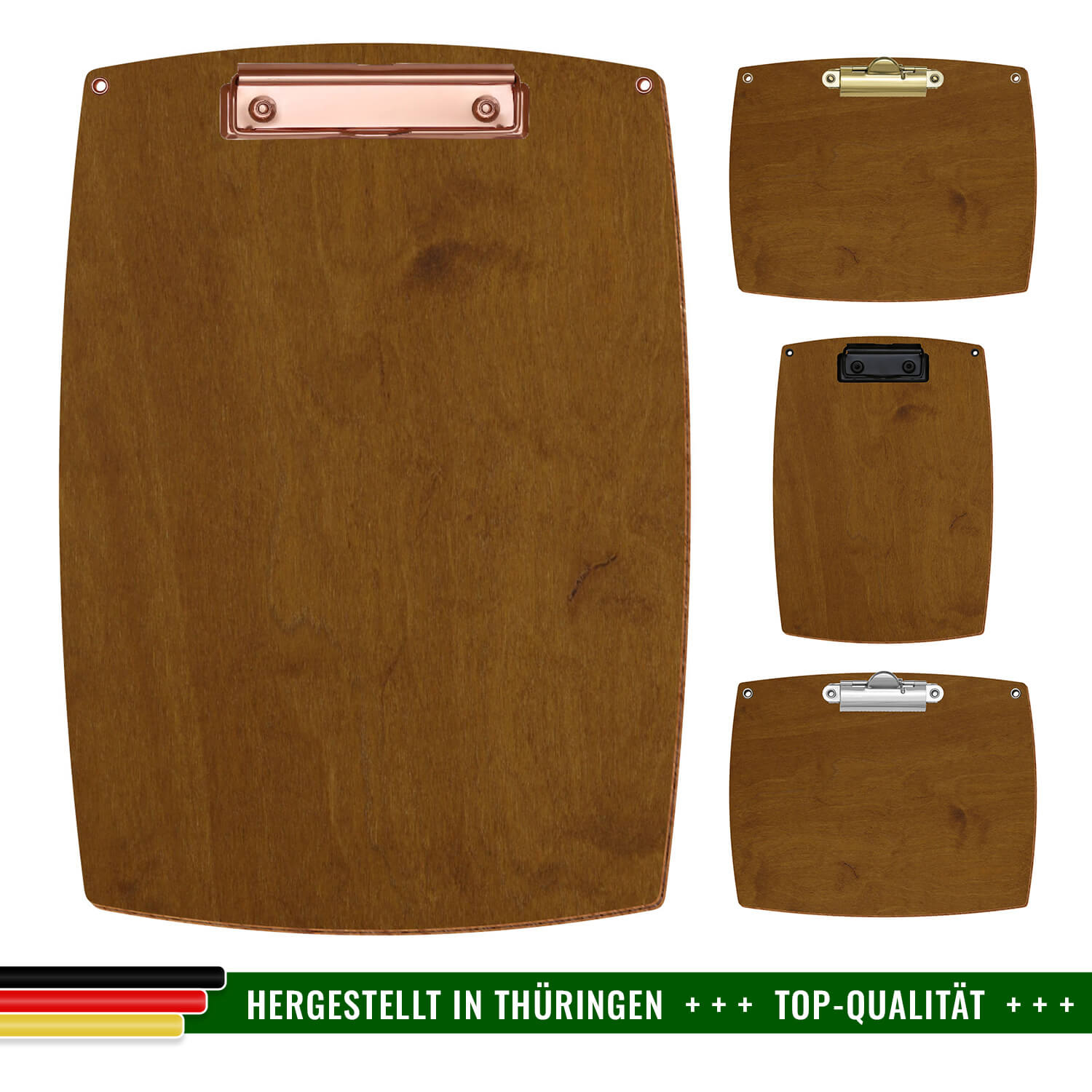 Klemmbrett konvex Teak mit Ösen