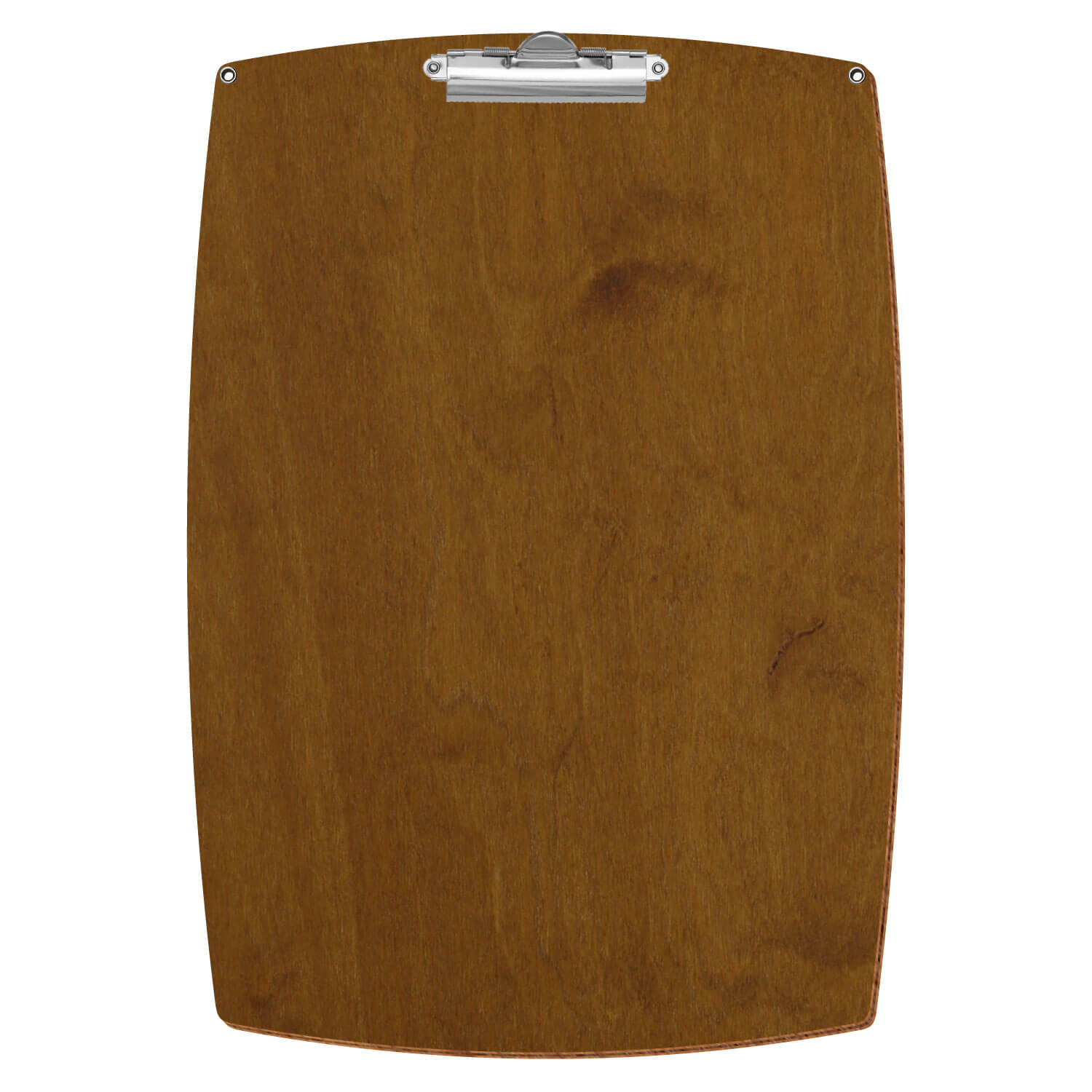 Bütic Holz-Klemmbrett konvex in der Farbe Teak mit Aufhängeösen in A3 hochkant mit silberner Zahnklemme