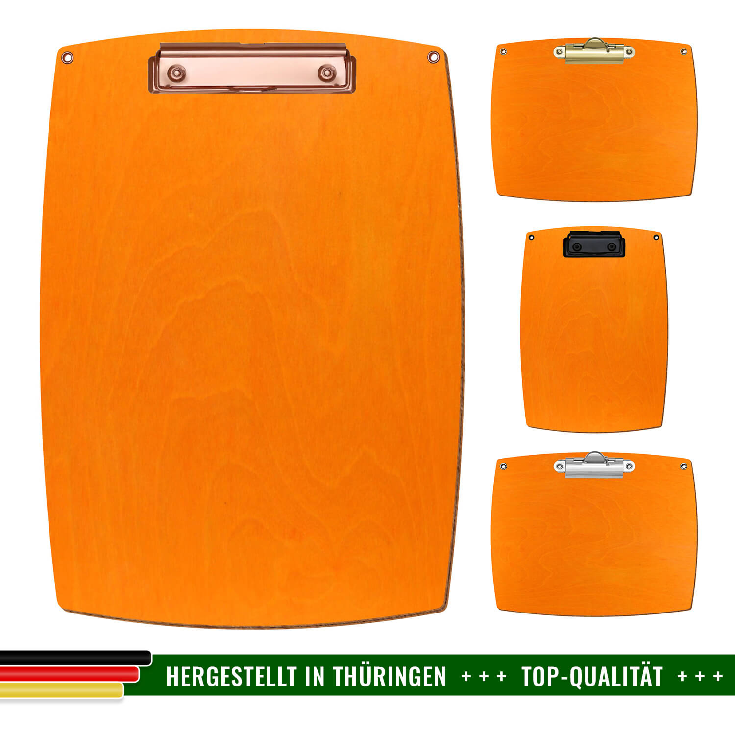 Klemmbrett konvex Orange mit Ösen