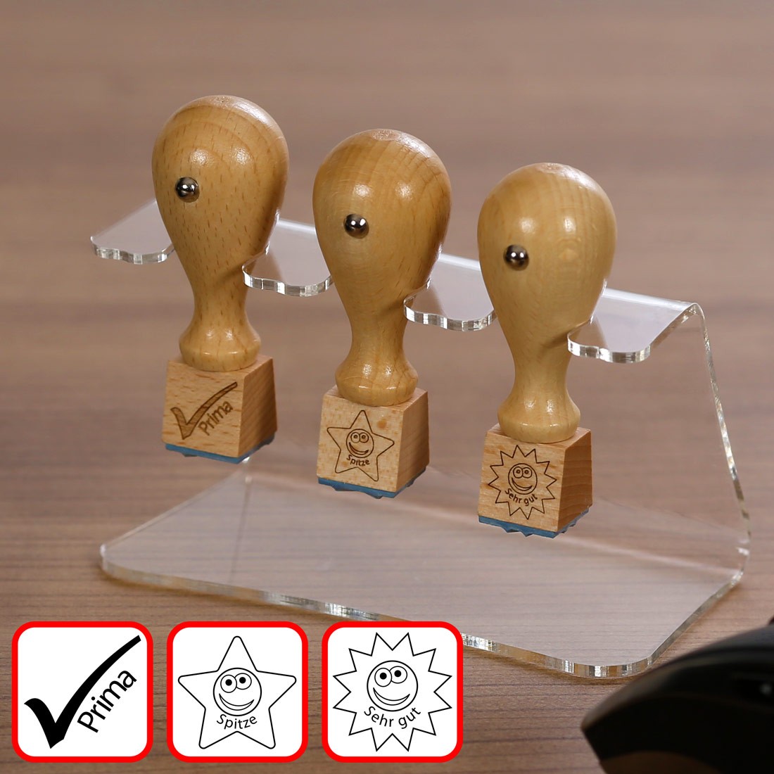 Lehrerstempel - Haken, Stern, Sonne Set