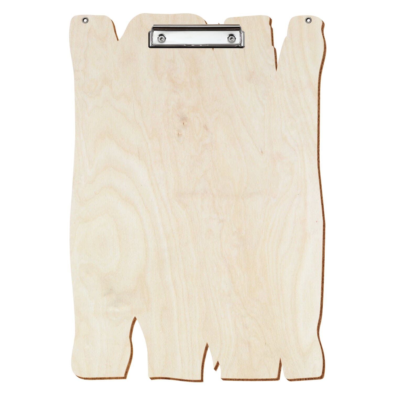 Klemmbrett Holzbrettform mit 2 Ösen Birke natur A3 hochkant Bügelklemme silber