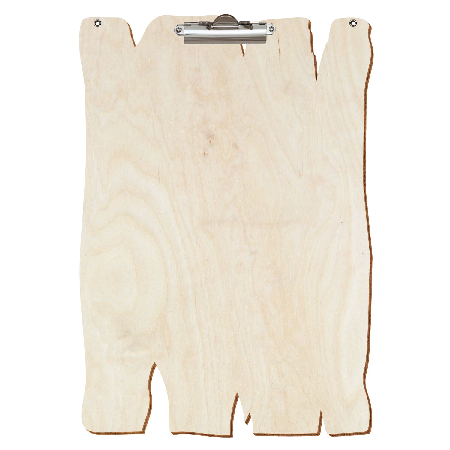 Klemmbrett Holzbrettform mit 2 Ösen Birke natur A3 hochkant Zahnklemme silber