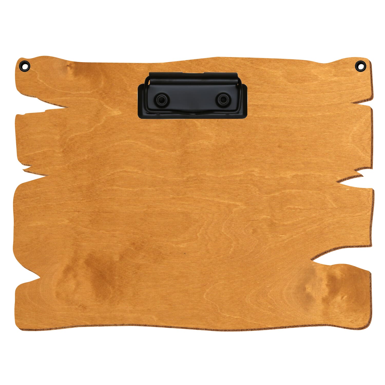Klemmbrett Holzbrettform mit 2 Ösen Birnbaum A5 querkant Bügelklemme schwarz