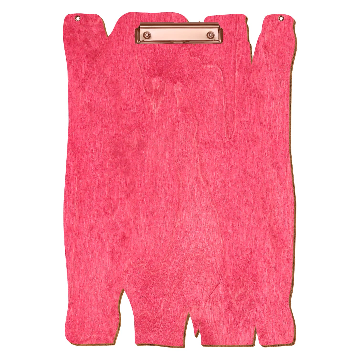 Klemmbrett Holzbrettform mit 2 Ösen Dunkelpink A3 hochkant Bügelklemme roségold