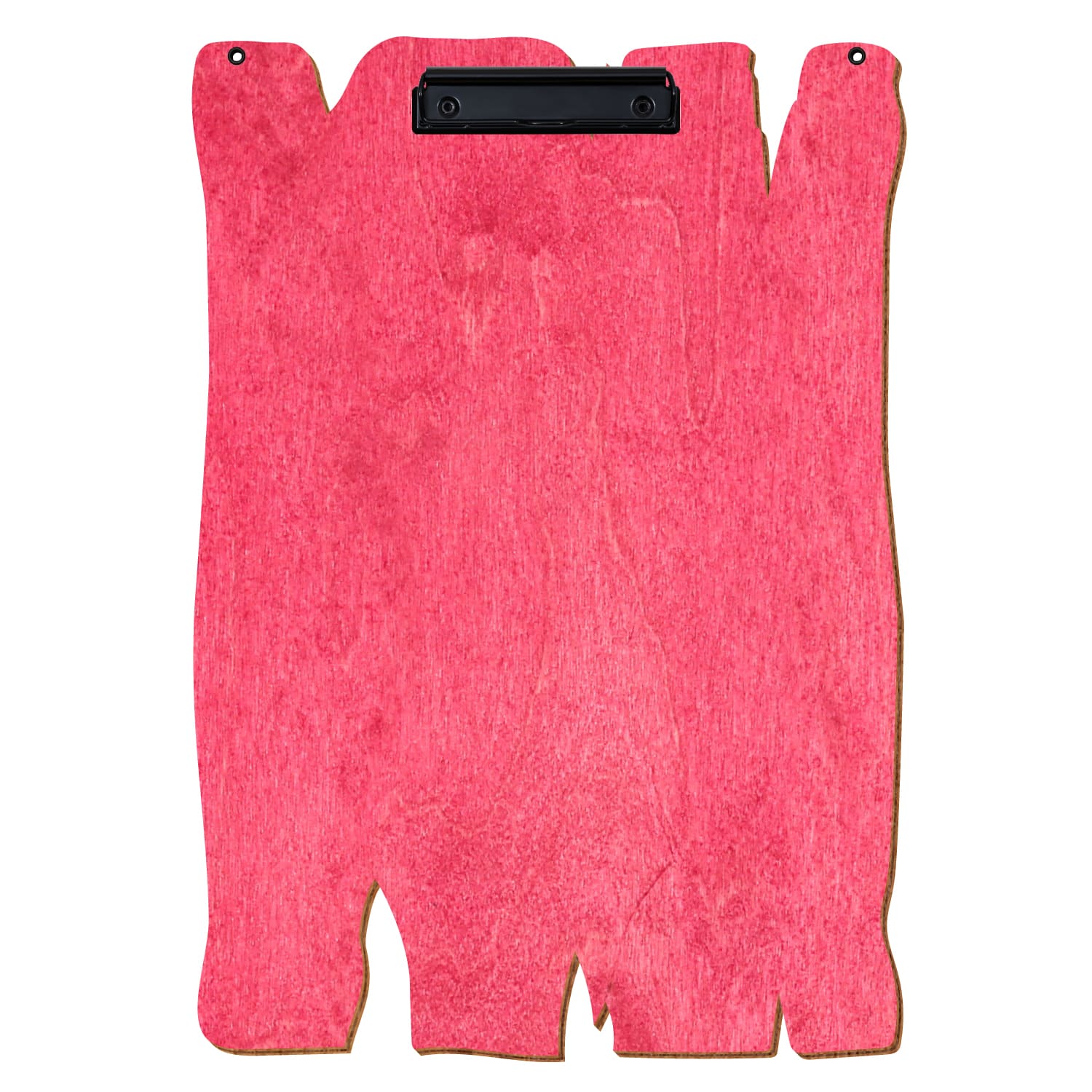 Klemmbrett Holzbrettform mit 2 Ösen Dunkelpink A3 hochkant Bügelklemme schwarz