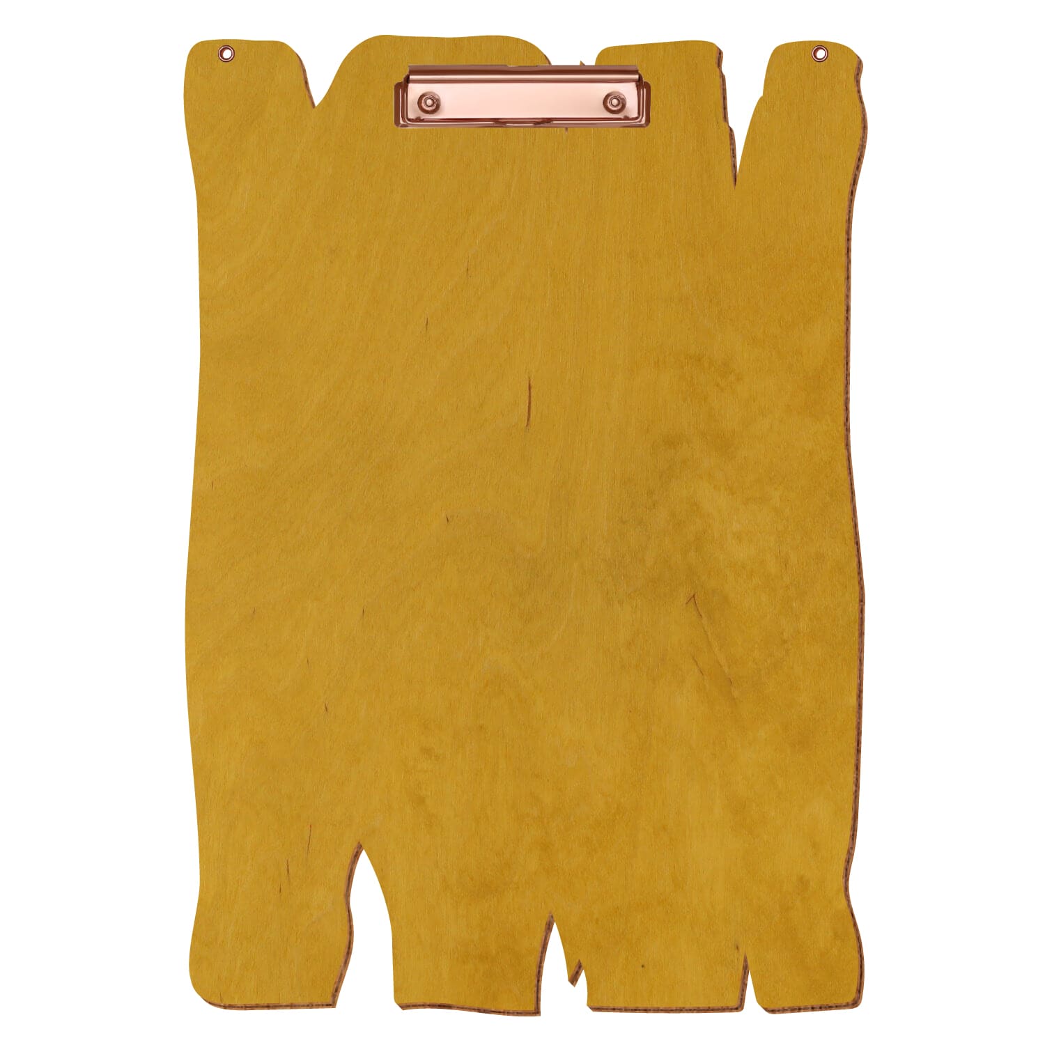 Klemmbrett Holzbrettform mit 2 Ösen Eiche hell A3 hochkant Bügelklemme roségold