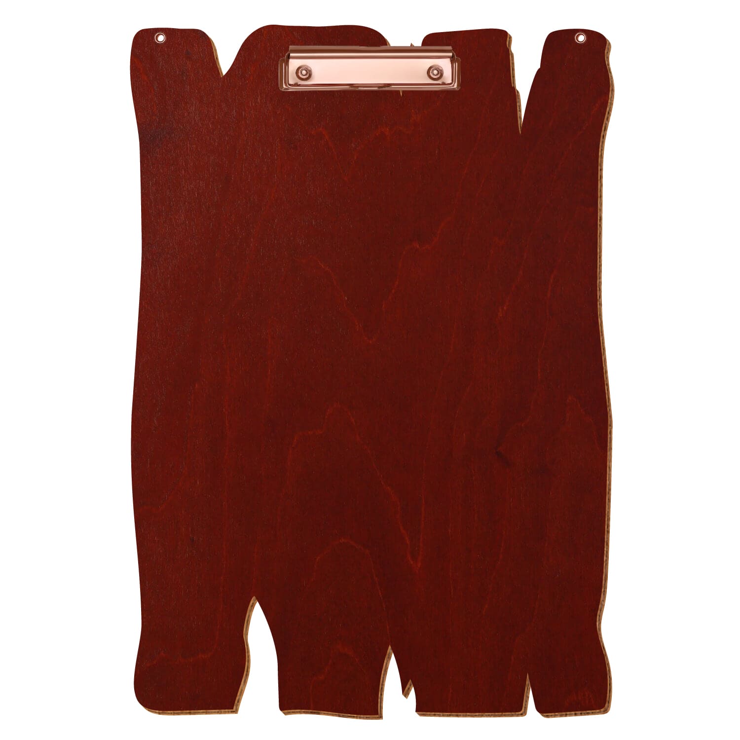 Klemmbrett Holzbrettform mit 2 Ösen Kirschbaum A3 hochkant Bügelklemme roségold