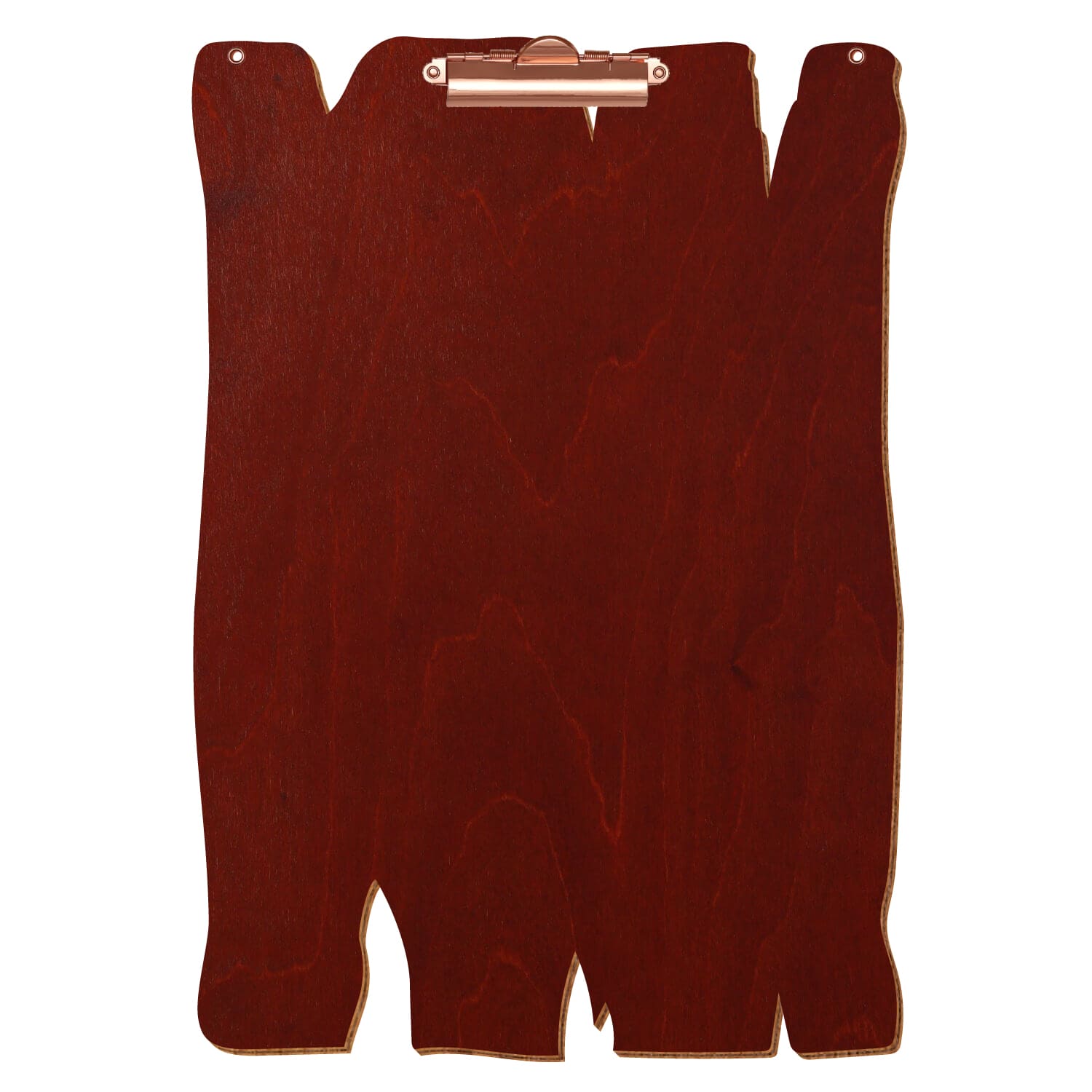Klemmbrett Holzbrettform mit 2 Ösen Kirschbaum A3 hochkant Zahnklemme roségold