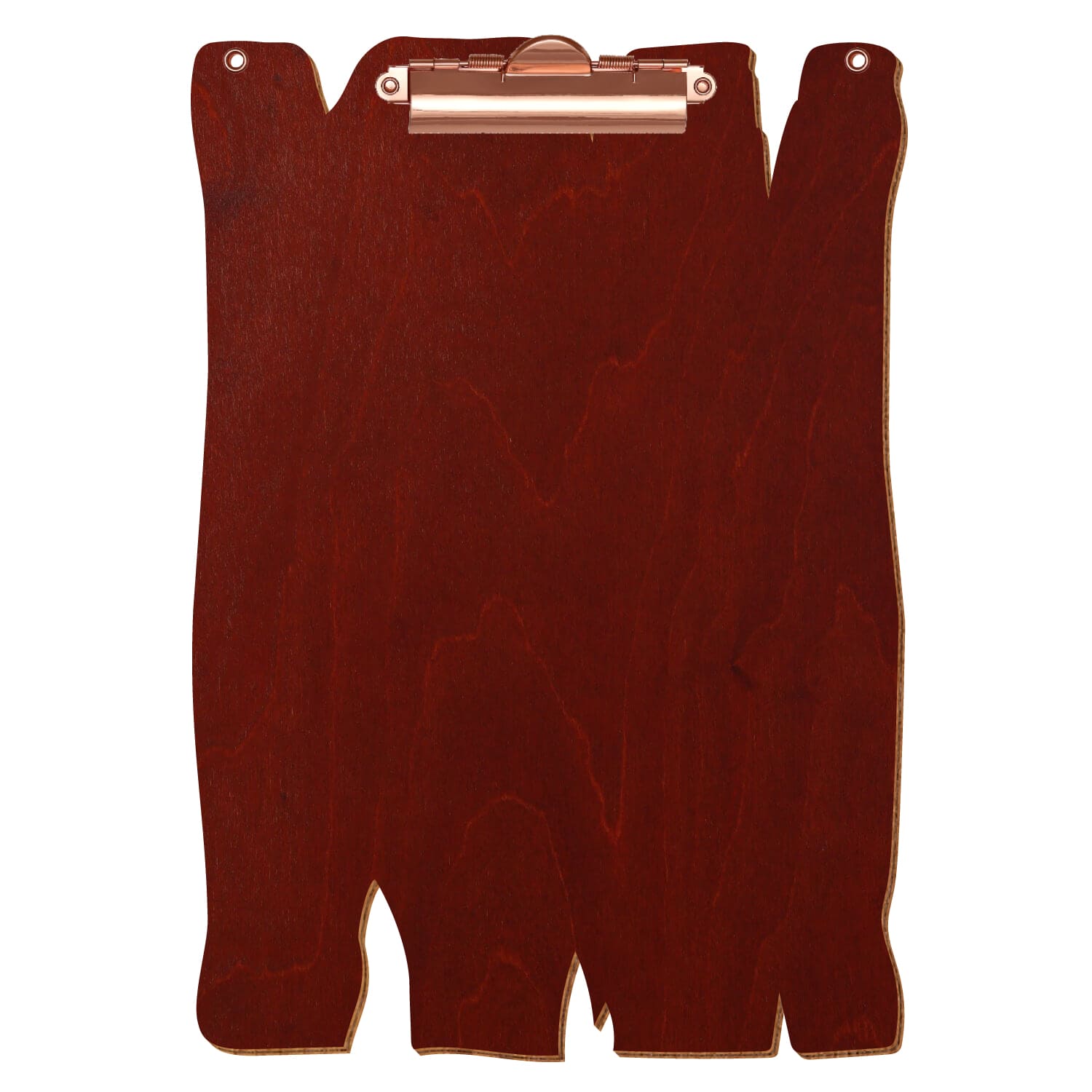 Klemmbrett Holzbrettform mit 2 Ösen Kirschbaum A4 hochkant Zahnklemme roségold