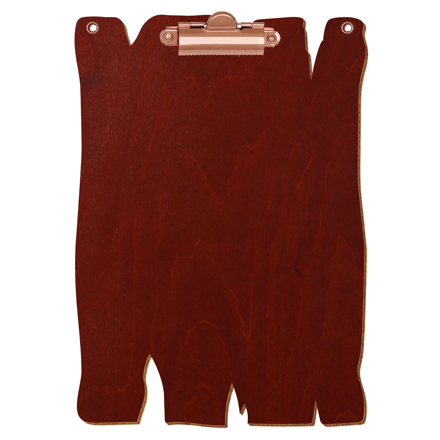 Klemmbrett Holzbrettform mit 2 Ösen Kirschbaum A5 hochkant Zahnklemme roségold